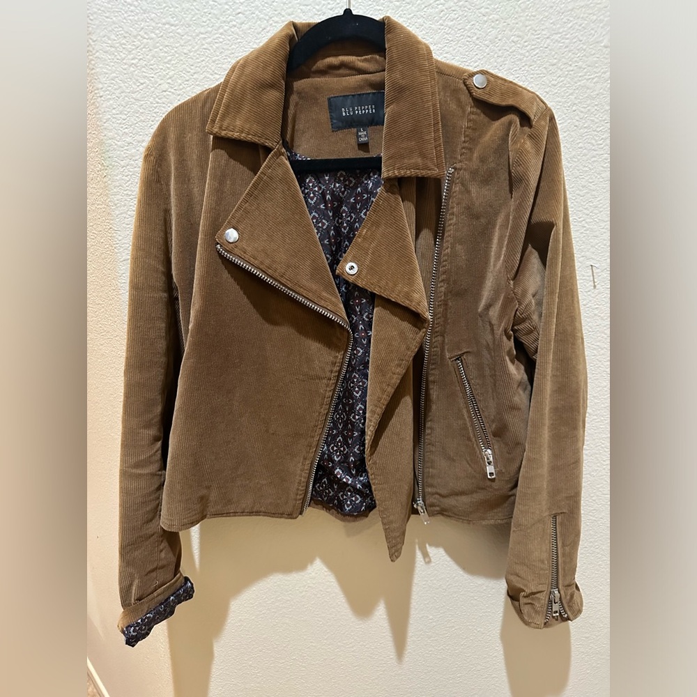 Blu Pepper Women's Tan Corduroy Jacket